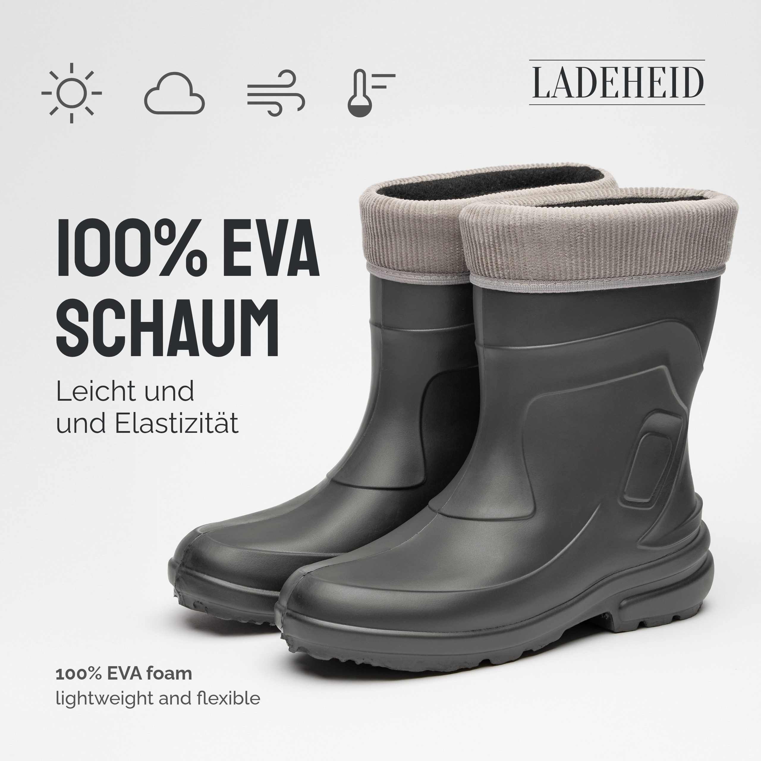 Ladeheid EVA Thermo Regenstiefel Damen LA-800-2017 Gummistiefel mit herausnehmbares Innenfutter – Bild 4 von 5