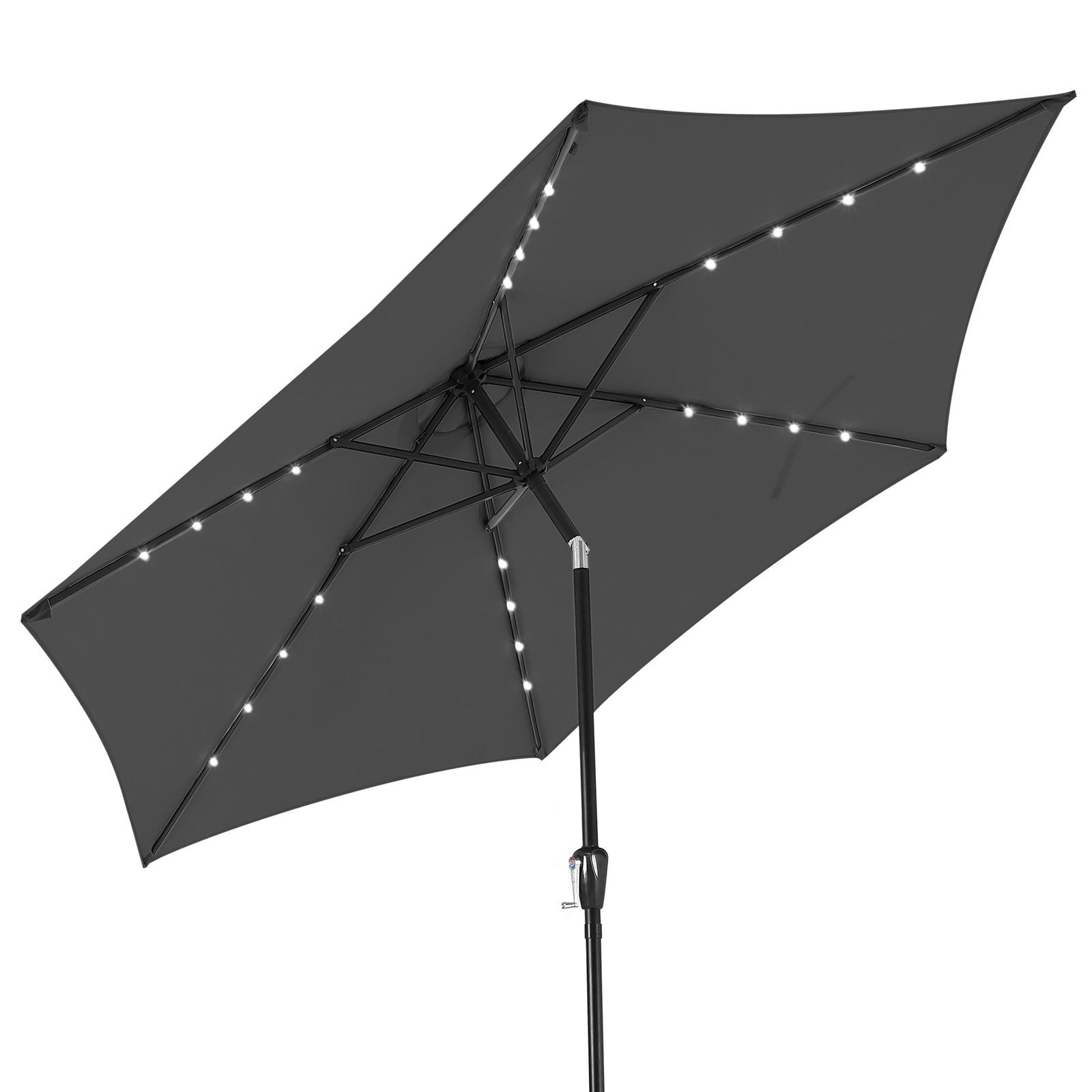 Kingsleeve Sonnenschirm, LED Beleuchtung Solarbetrieben Neigbar Wasserabwei günstig online kaufen