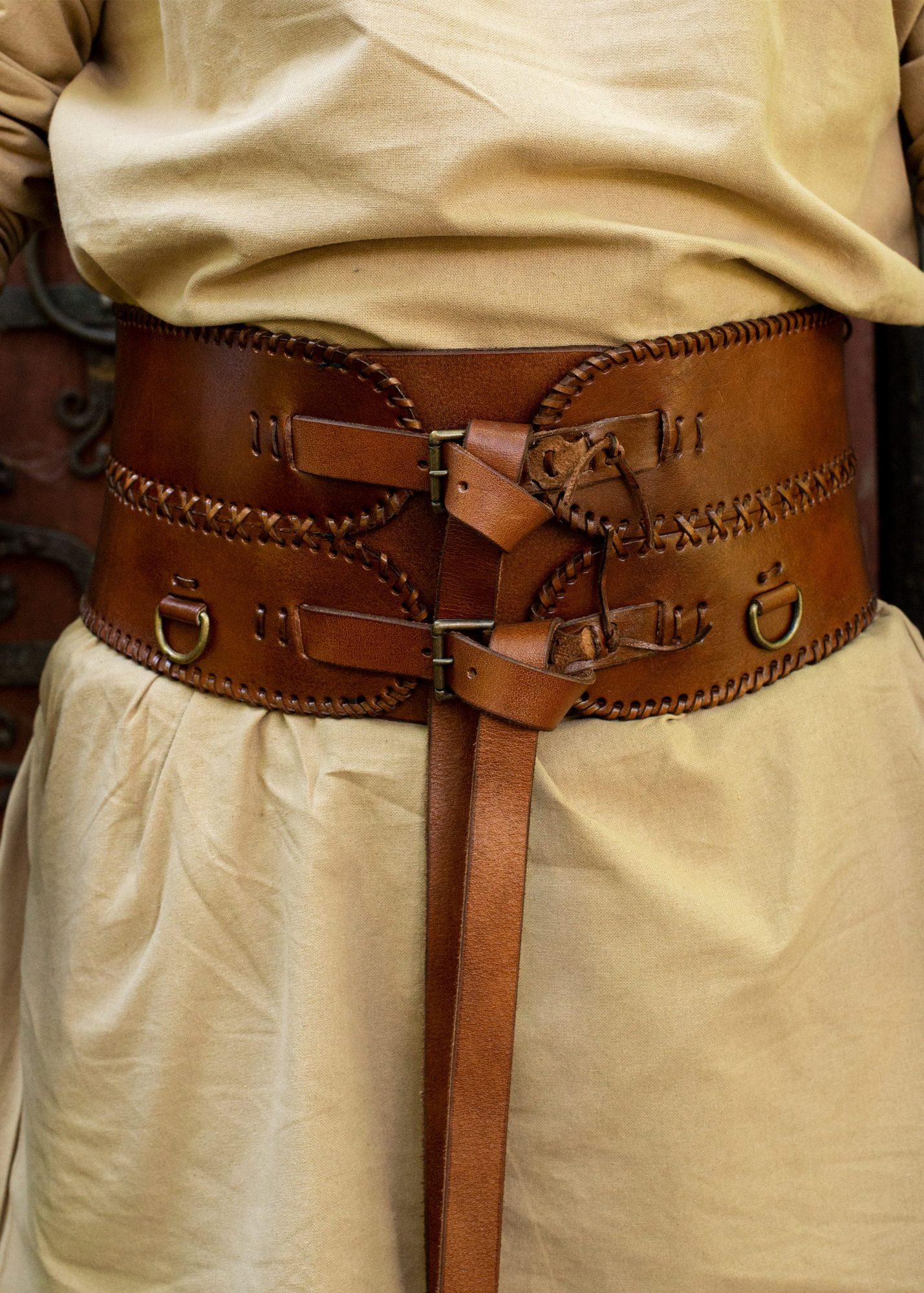 Epic Armoury Kostüm Epic Armoury Miedergürtel aus Leder, braun, Gr. M