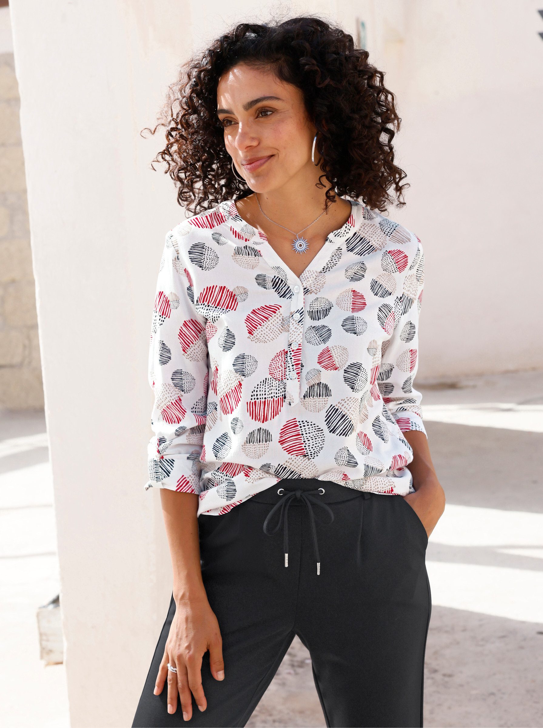 Witt Klassische Bluse Druckbluse Langarm