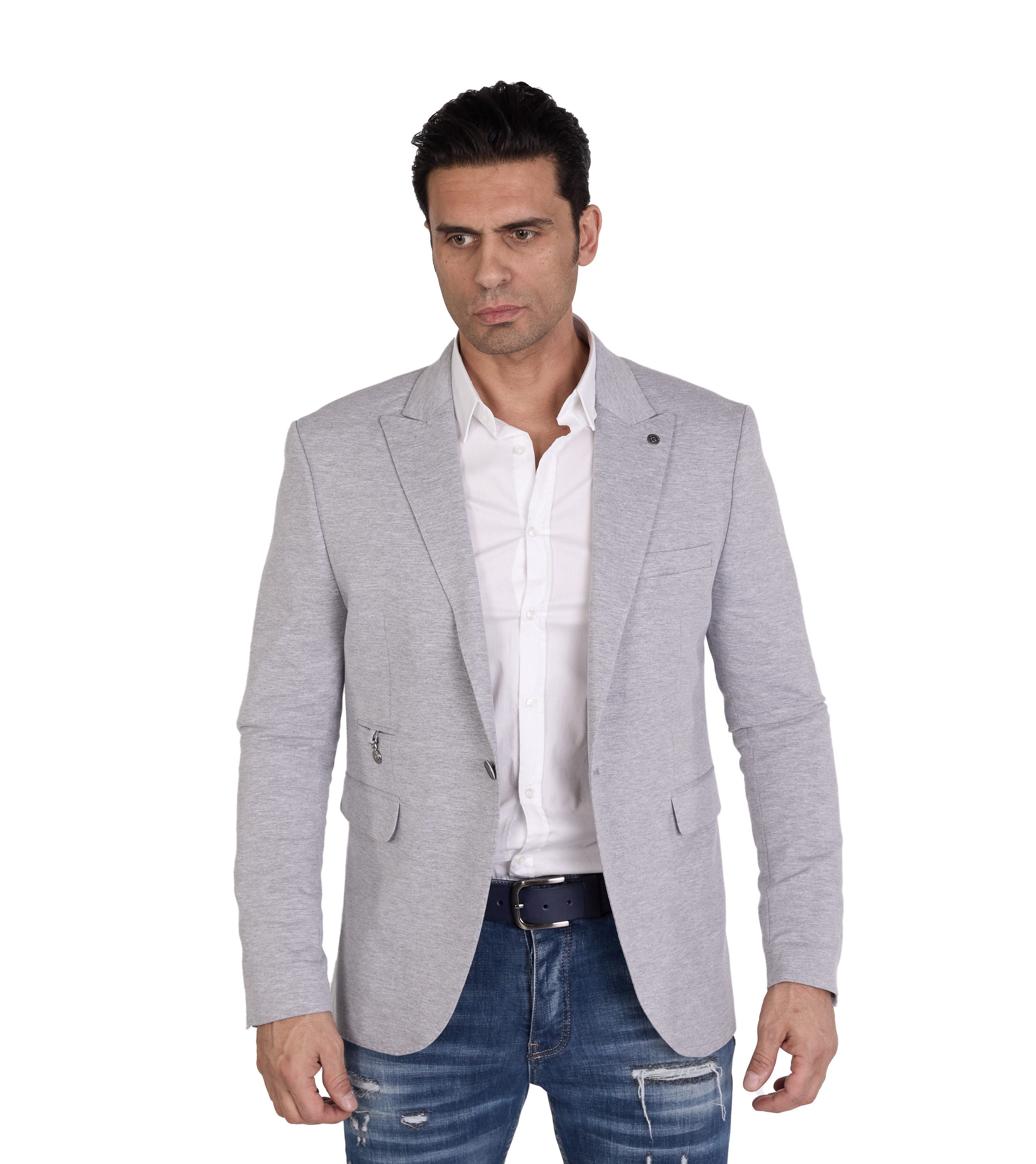 Denim Distriqt Jerseysakko Herren Slim Fit Sakko mit Stretch