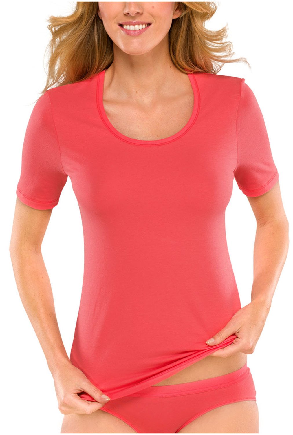 Schiesser Unterhemd 95/5 (1er-Pack) Damen Rundhals T-Shirt Unterhemd 1/2 Arm