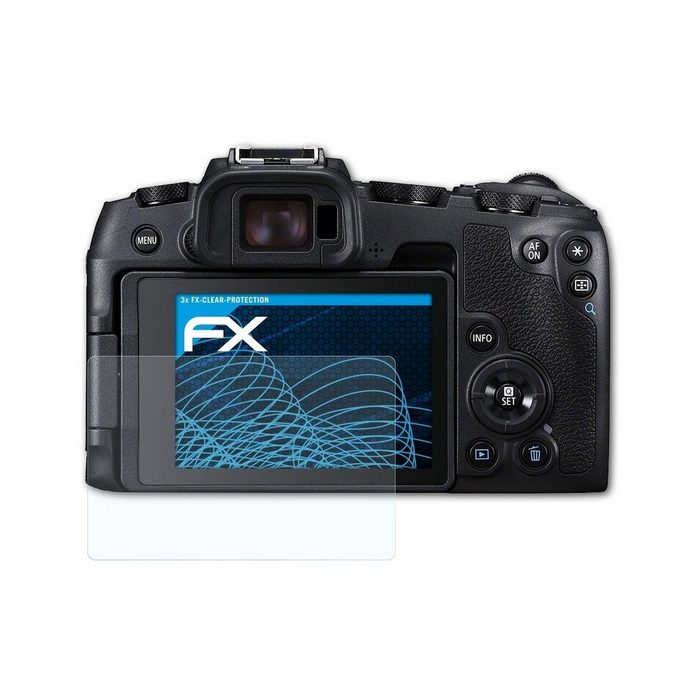 atFoliX Schutzfolie Displayschutz für Canon EOS RP (3 Folien) Ultraklar und hartbeschichtet