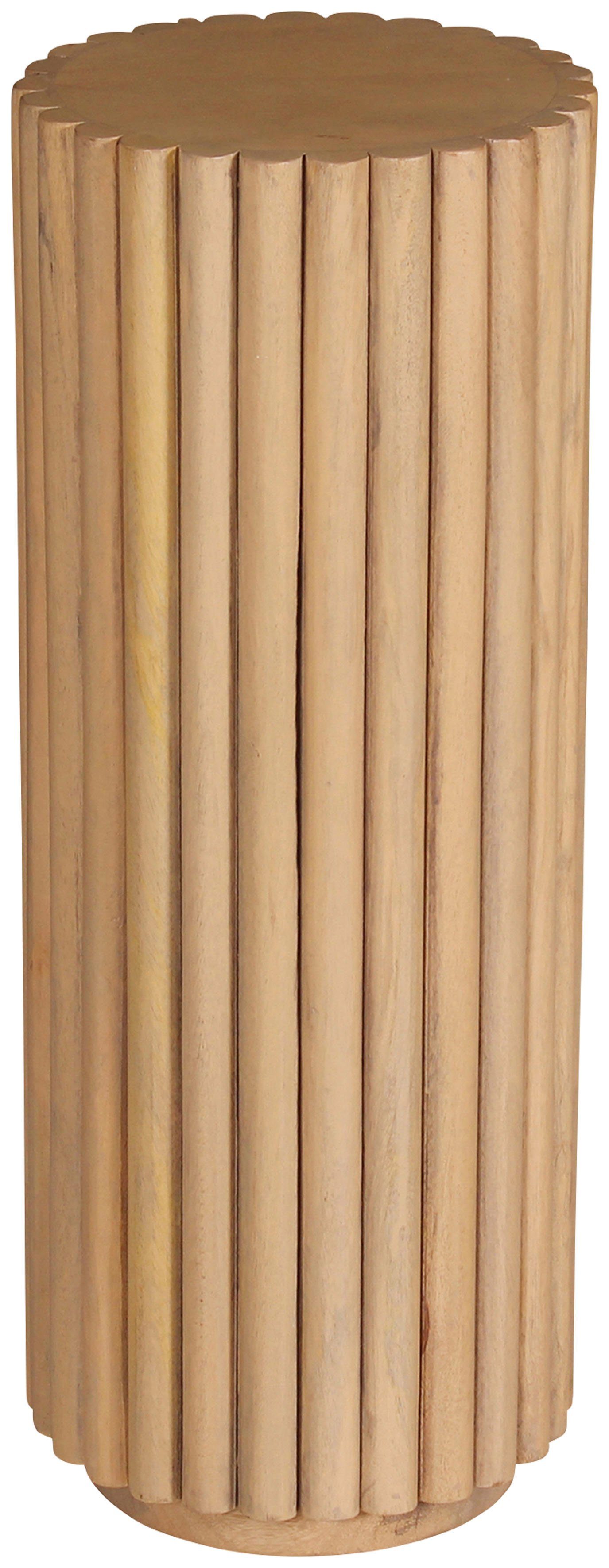 TOM TAILOR HOME Blumenhocker Ribbed, im extravaganten Ribbed-Look,  Gefertigt aus natürlichem Mangoholz