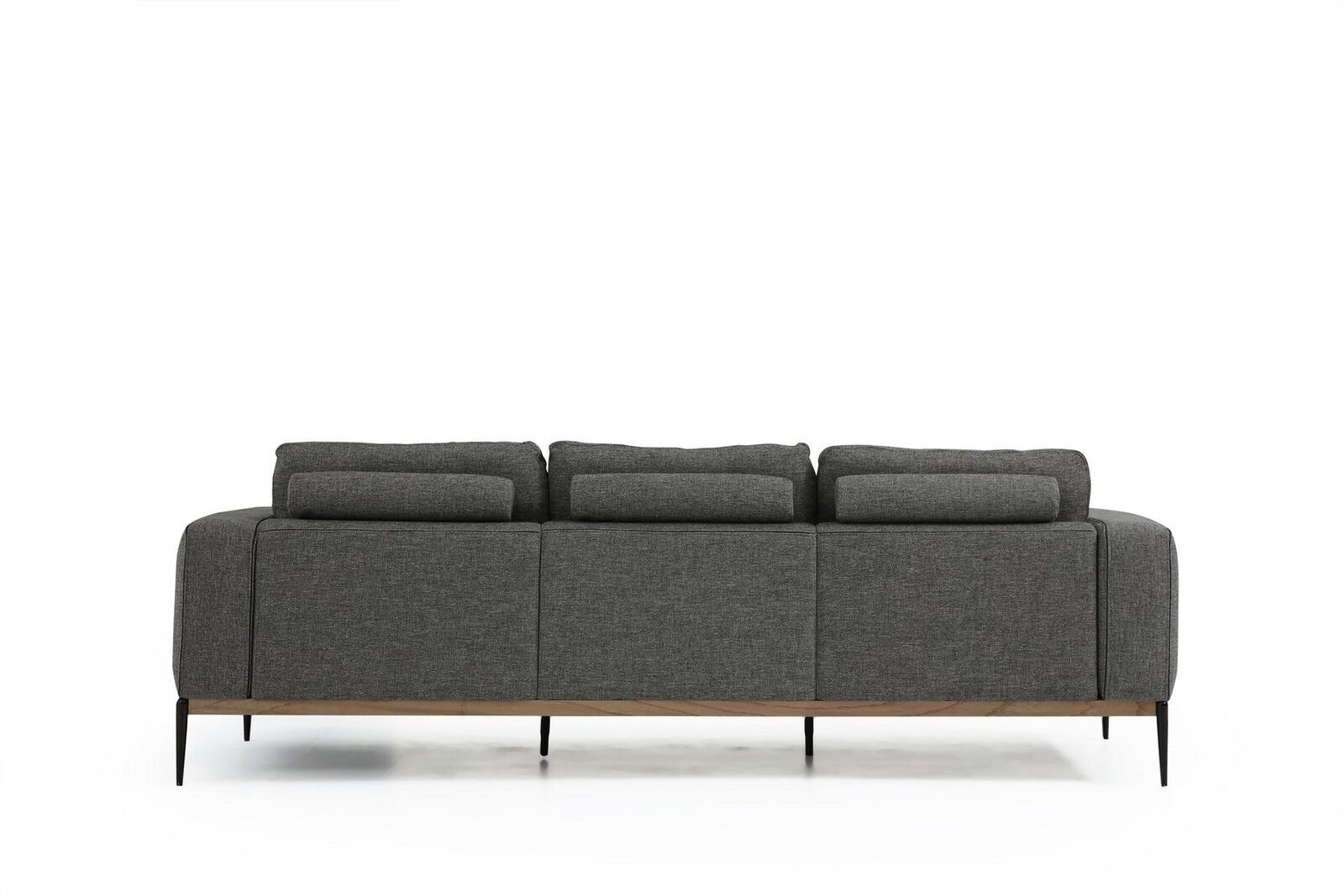 1 Wohnzimmer Design Viersitzer Sofa Sitzer Europa 4-Sitzer Grau, 4 Teile, Sofas Modern JVmoebel Made in Stoff