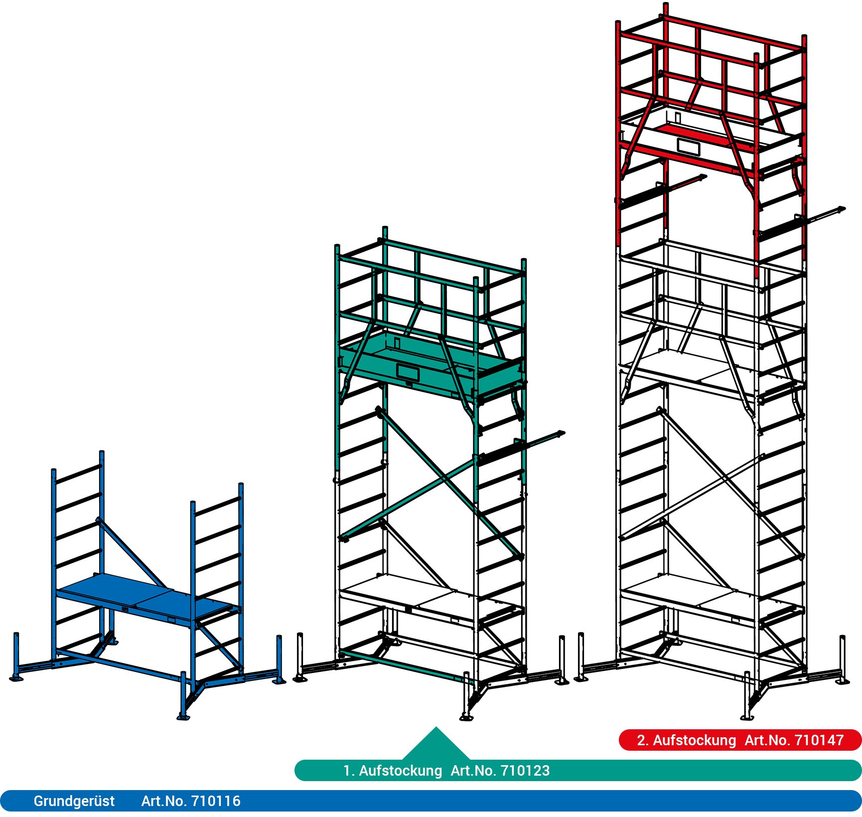 KRAUSE Arbeitsgerüst ClimTec System 1. Aufstockung, nur in Verbindung mit dem ClimTec System Grundgerüst nutzbar