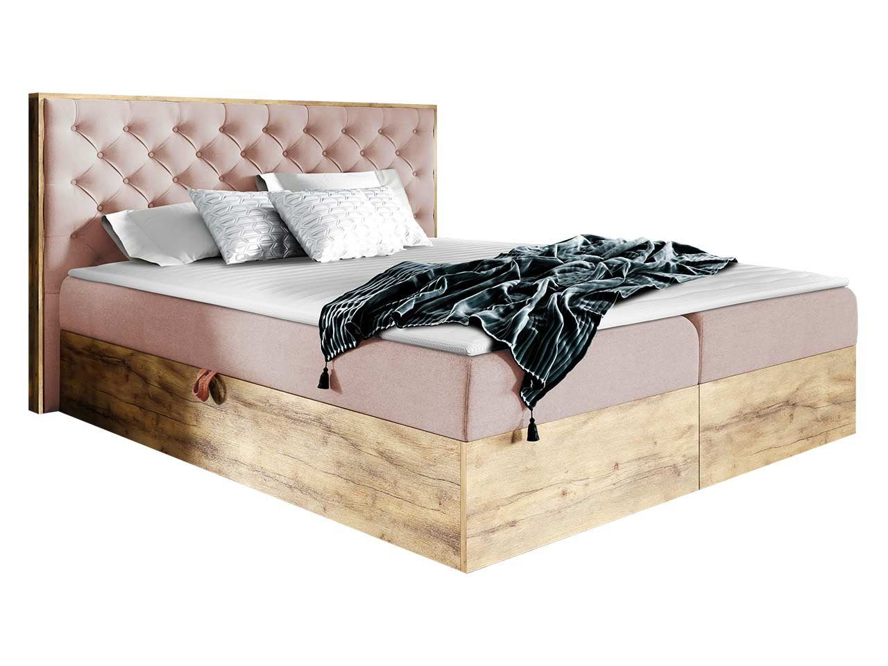 MIRJAN24 Boxspringbett Wood 3 (mit Hauptmatratze, günstig online kaufen