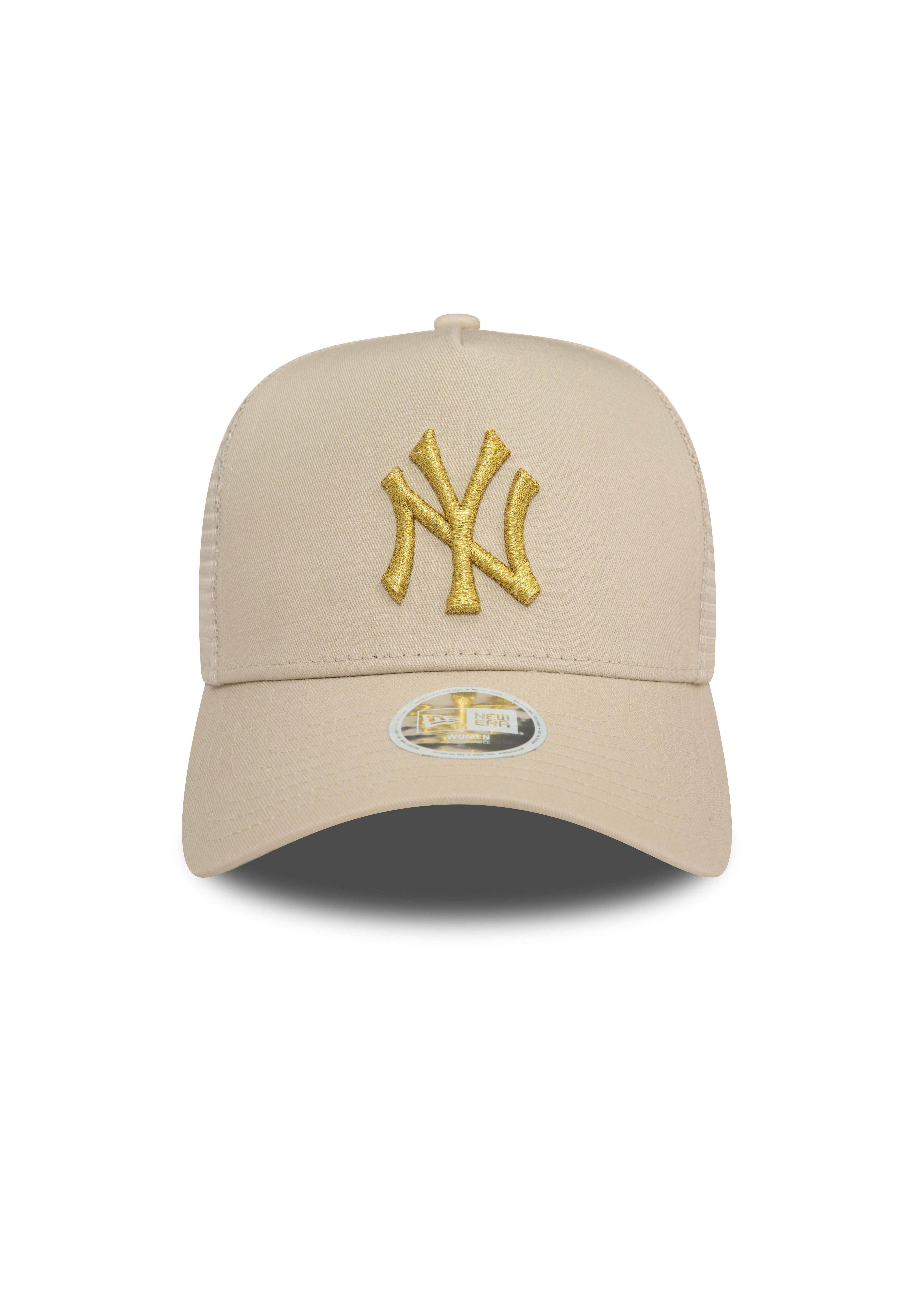 New Era Baseball Cap New York Yankees MLB Metallic Logo Beige Verstellbare A-Frame Damen Tr (1-St)