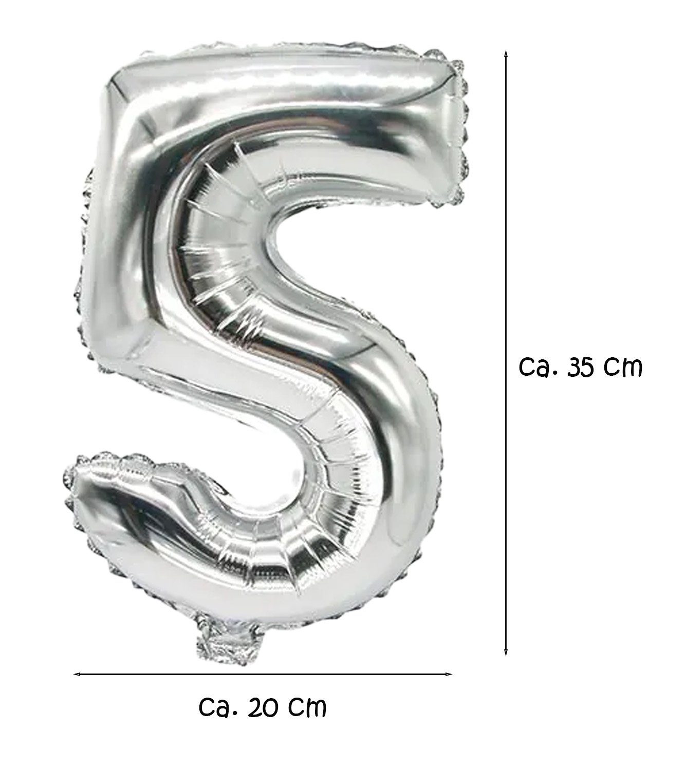 Spalier Folienluftballon 35 cm silber cm silber x Dekoration Ballons 20 5 "5"