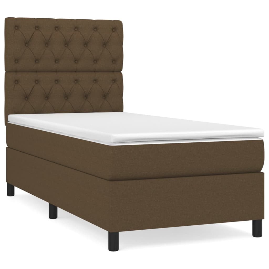 vidaXL Bett Boxspringbett mit Matratze Dunkelbraun günstig online kaufen
