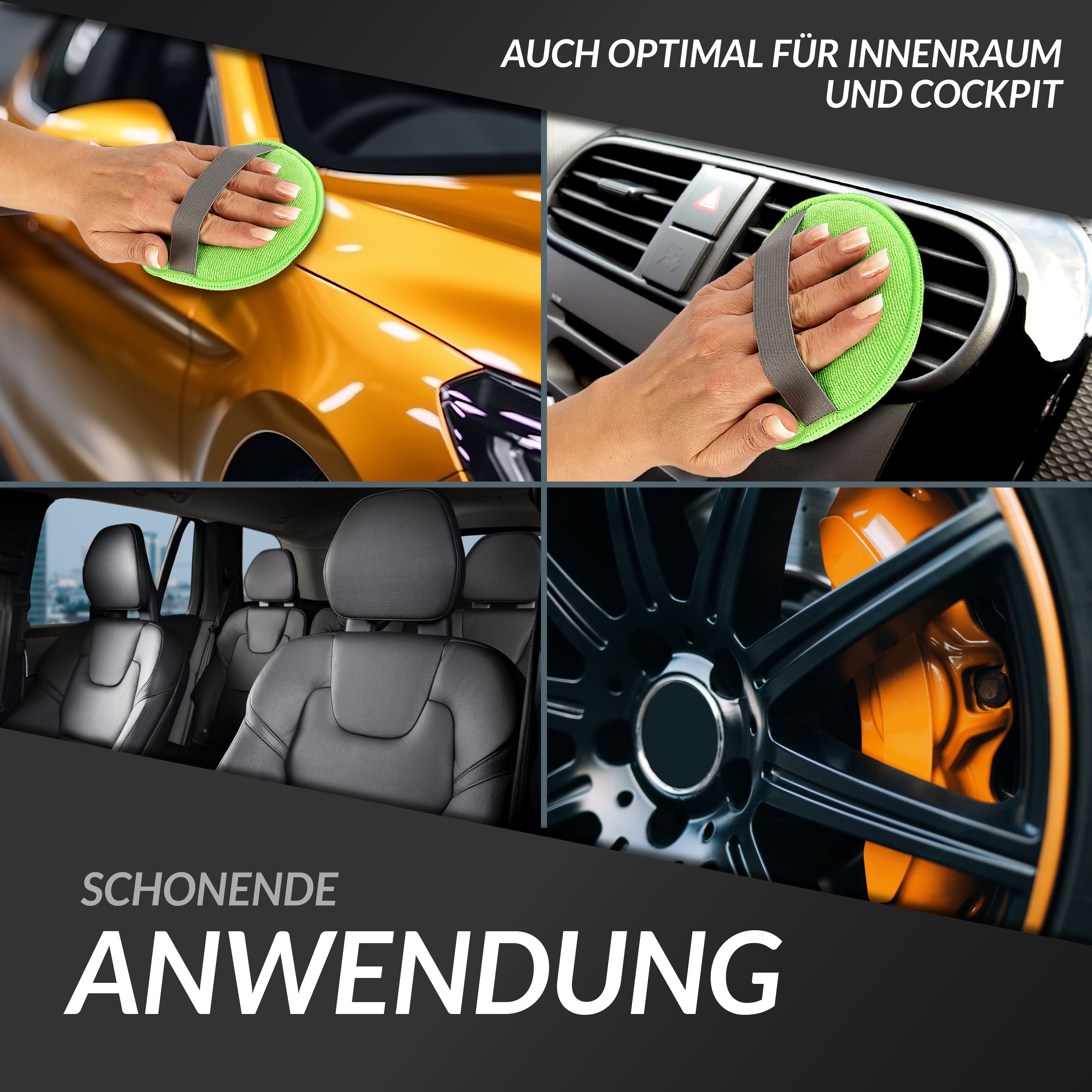 Glart 43PP Mikrofaser Auto Polierschwamm 3er Set, für Wachse & Polituren Mikrofaserpad (40% PE 10% PA 50% Polyurethan) – Bild 4 von 5