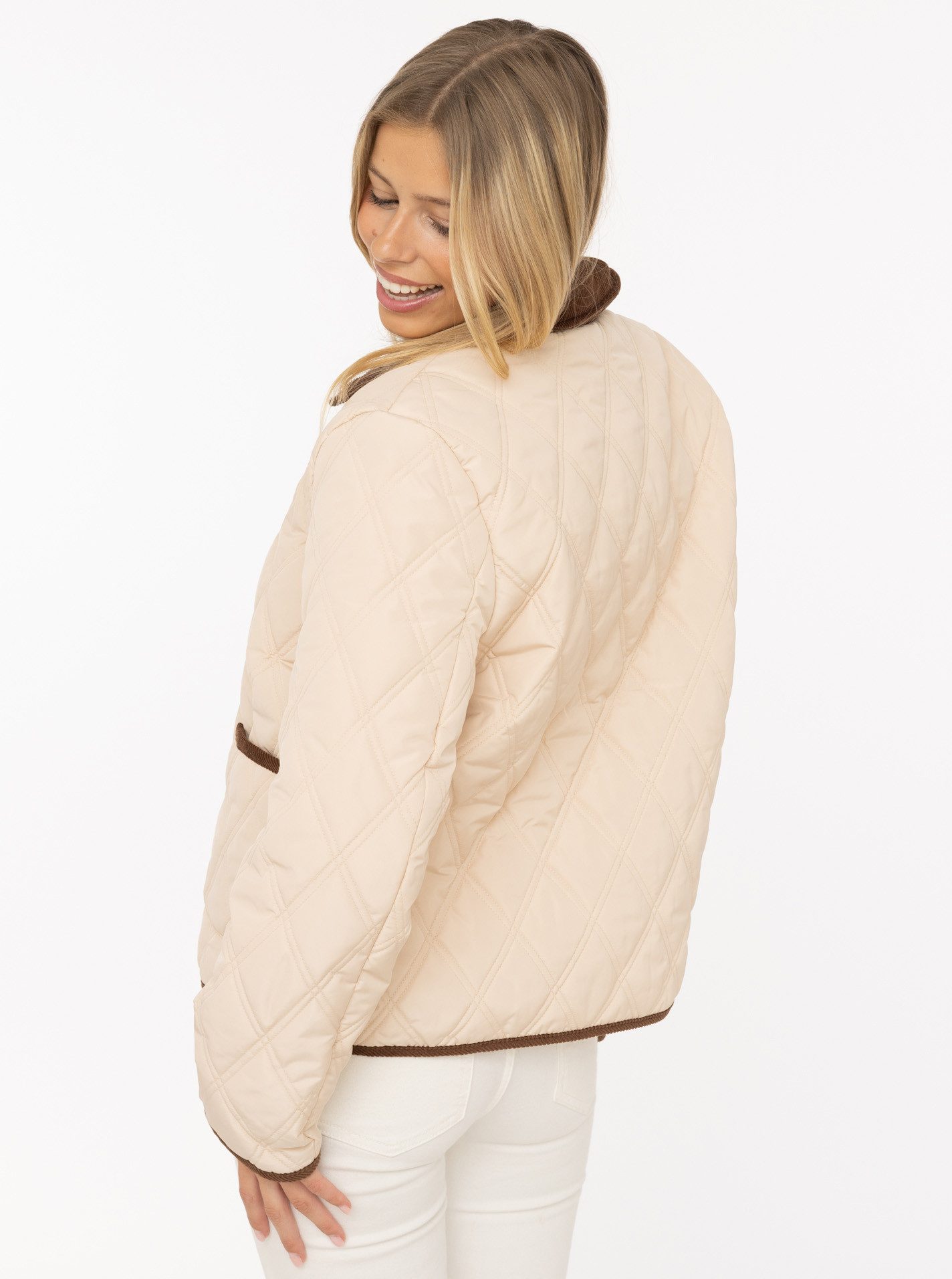 Zwillingsherz Steppjacke "Classic" Kordkragen, Knopfleiste und Taschen günstig online kaufen