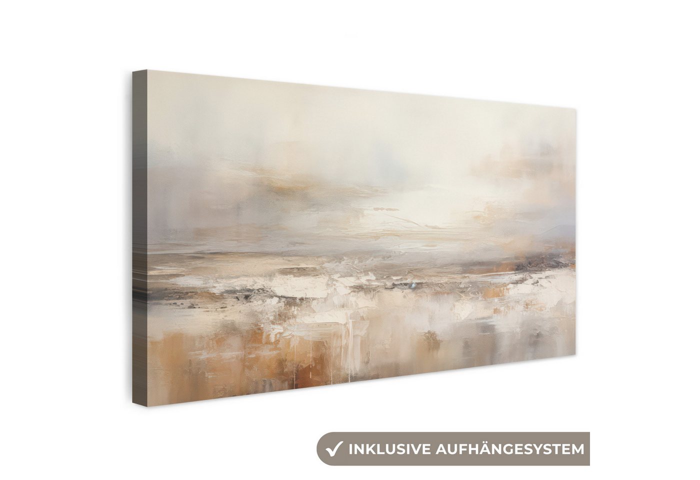 OneMillionCanvasses® Leinwandbild Panorama Kunst - Industriell - Grau - Braun - Abstrakt, Fotodruck (1 St), Schlafzimmer Deko Aesthetic, Bilder über Bett, 40x20 cm