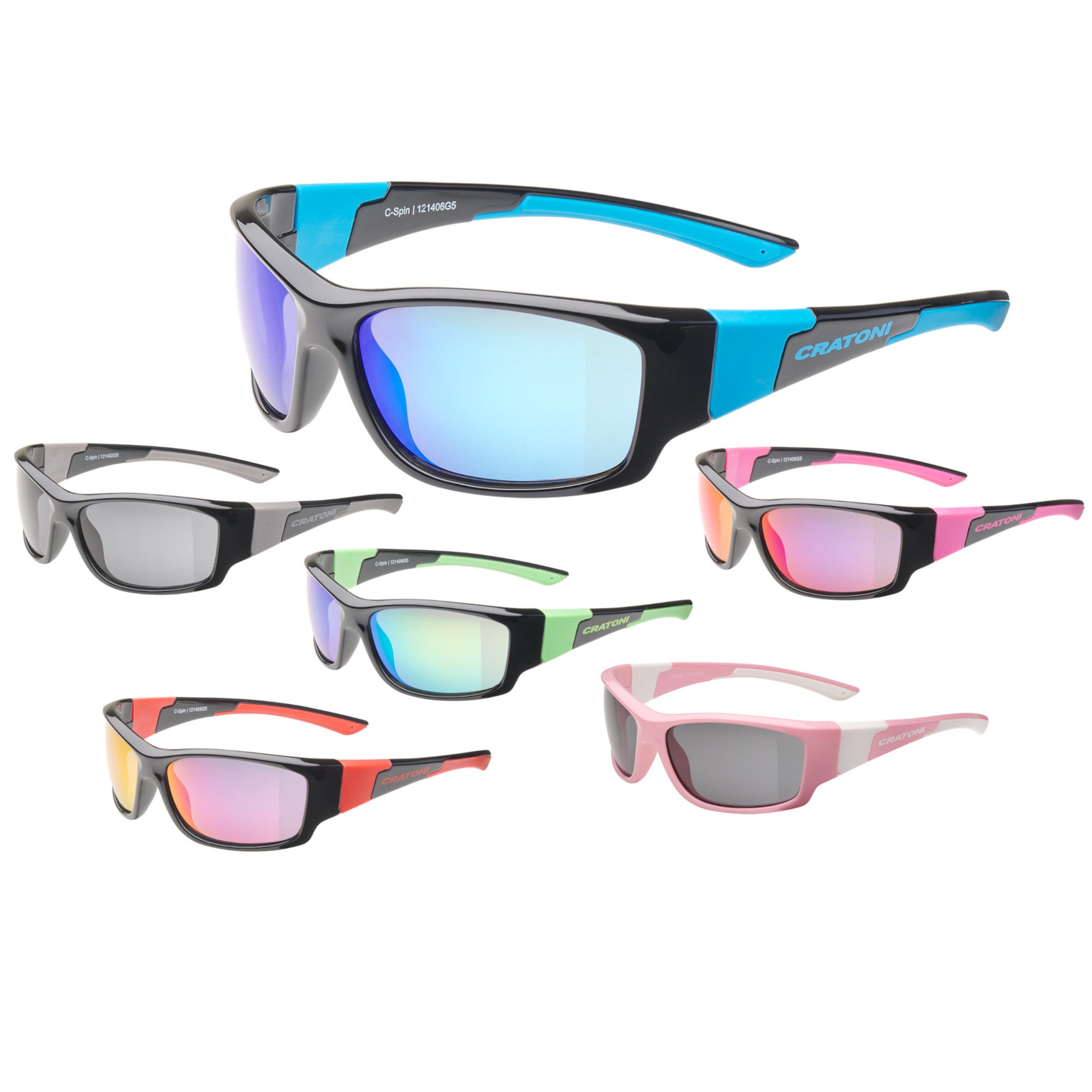 Cratoni Fahrradbrille für Kinder Cratoni C-SPIN Sonnenbrille 100% UV Schutz, robust, leicht