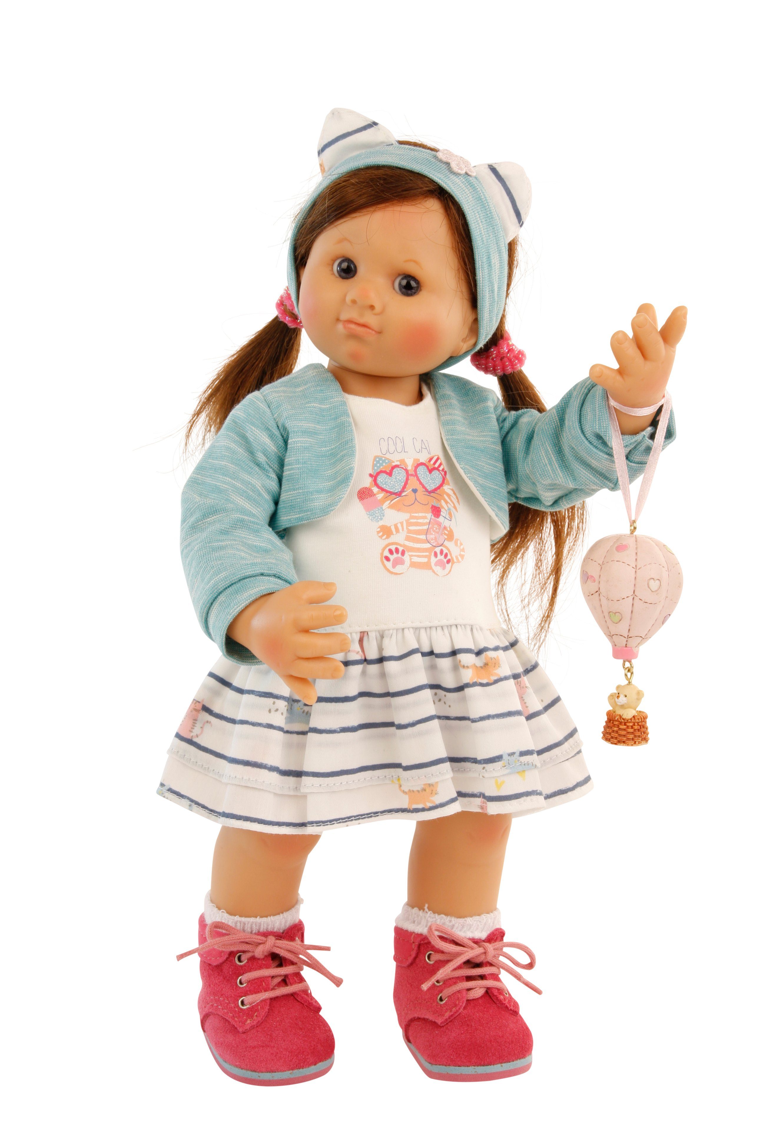 Schildkröt Stehpuppe Schildkröt Sammlerpuppe Müller-Wichtel Pia 30 cm braune Haare, Made in Germany