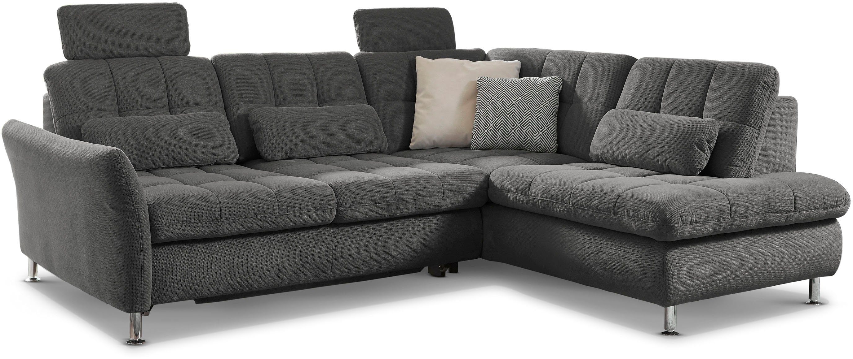 Die PlanBar Ecksofa MP-IN20016 L-Form mit Kaltschaum-Polsterung, wahlweise mit Kopfstützen und Bettfunktion, mit Kaltschaum-Polsterung