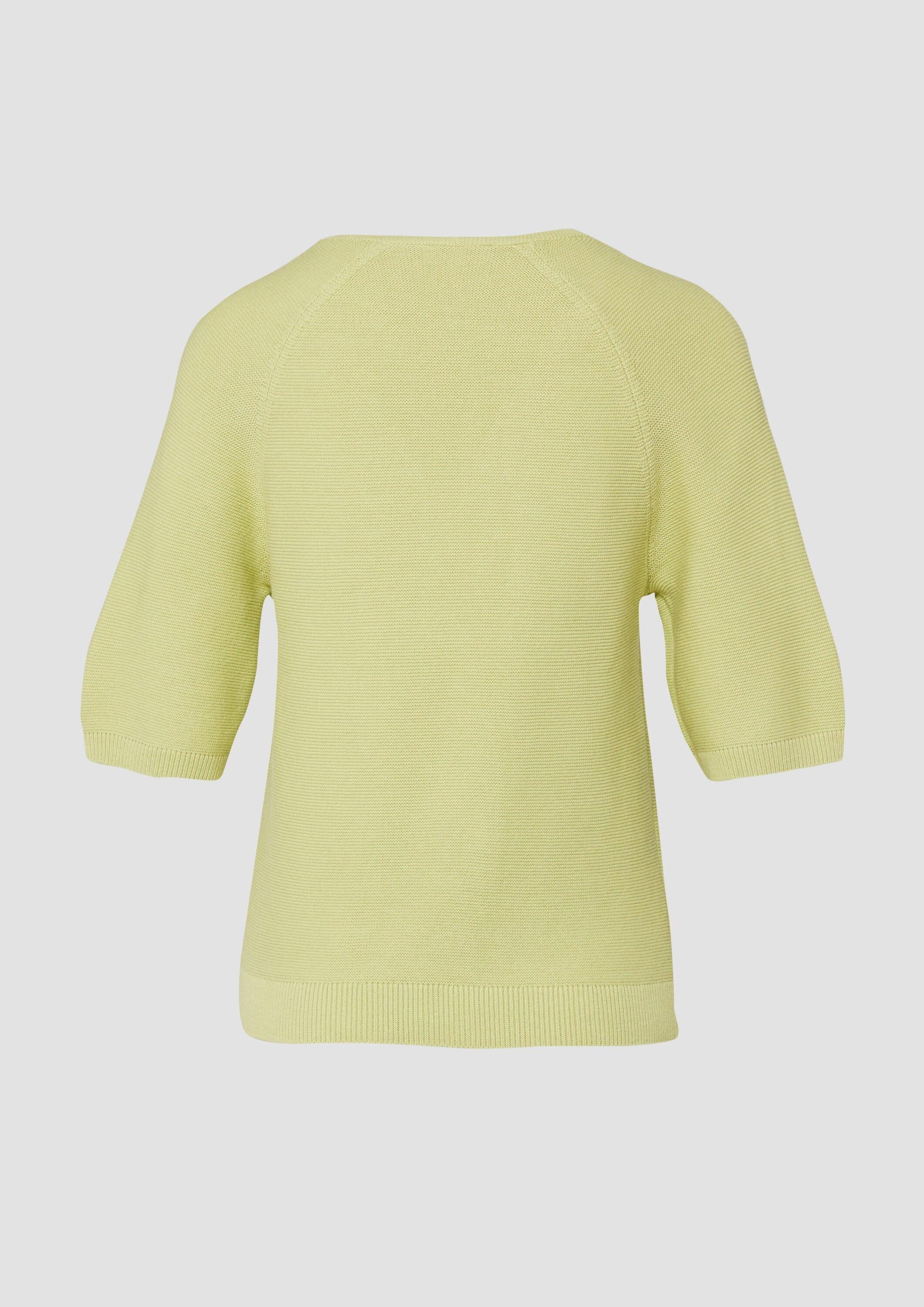 s.Oliver Kurzarmpullover Strickpullover Kurzarm-Strickpullover aus Baumwollmix