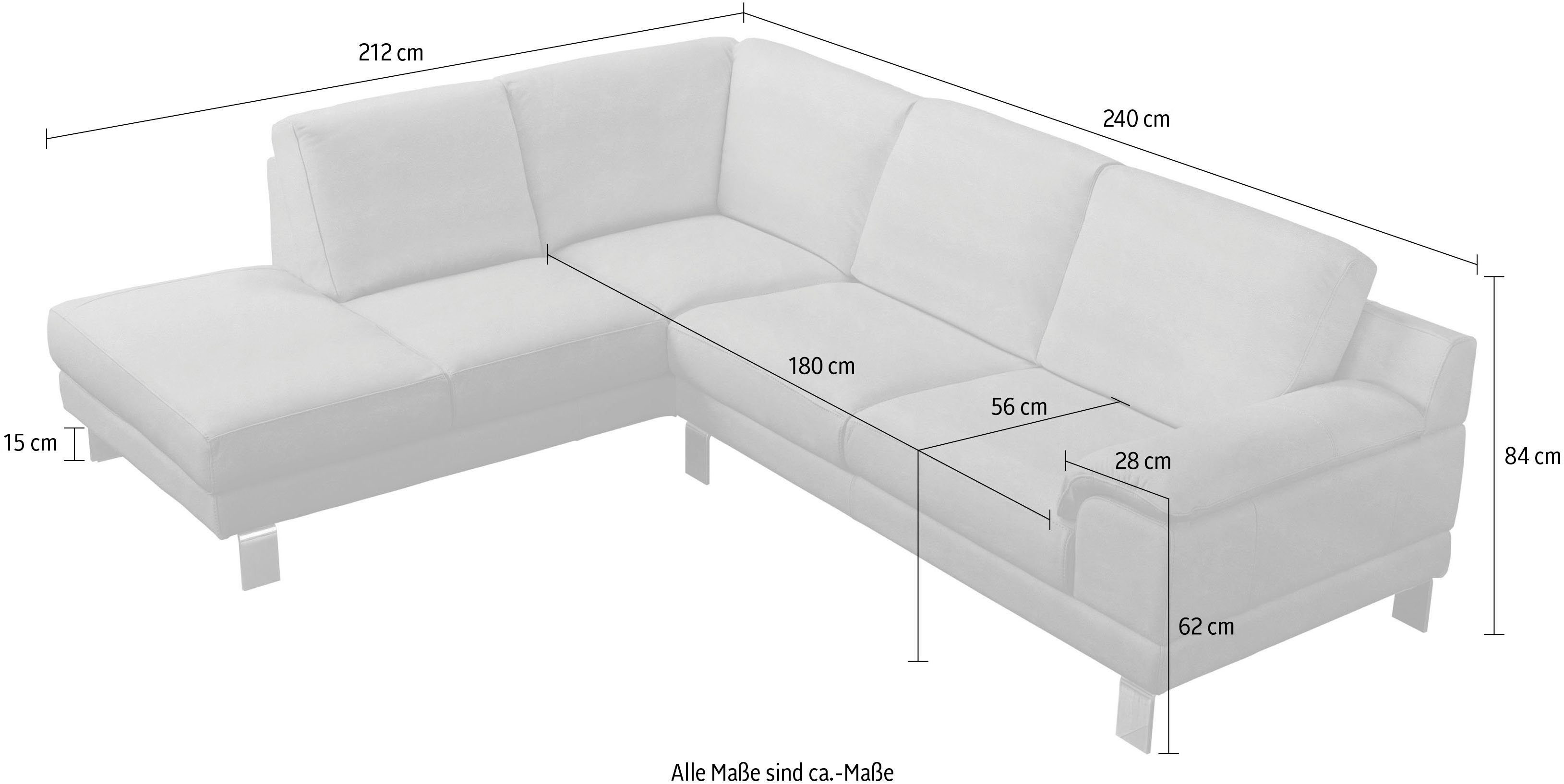 Egoitaliano Ecksofa Shakira, mit Metallfüße mane, elegante