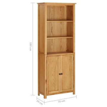 vidaXL Bücherregal Bücherregal mit 2 Türen 70x30x180 cm Massivholz Eiche, 1-tlg.