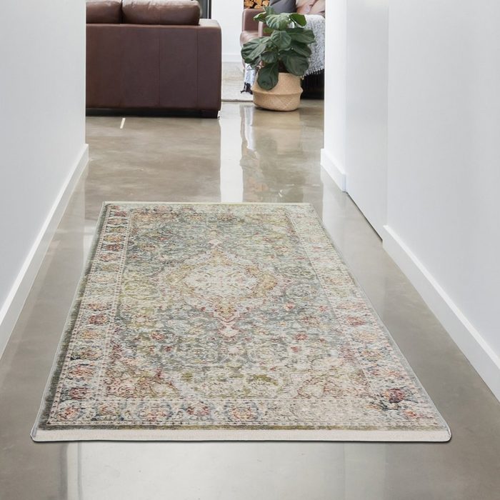 Teppich Moderner Orientalischer Vintage Teppich farbig Carpetia rechteckig Höhe: 7 mm