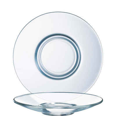 Arcoroc Tasse Voluto, Glas gehärtet, Untertasse Glas gehärtet transparent 6 Stück