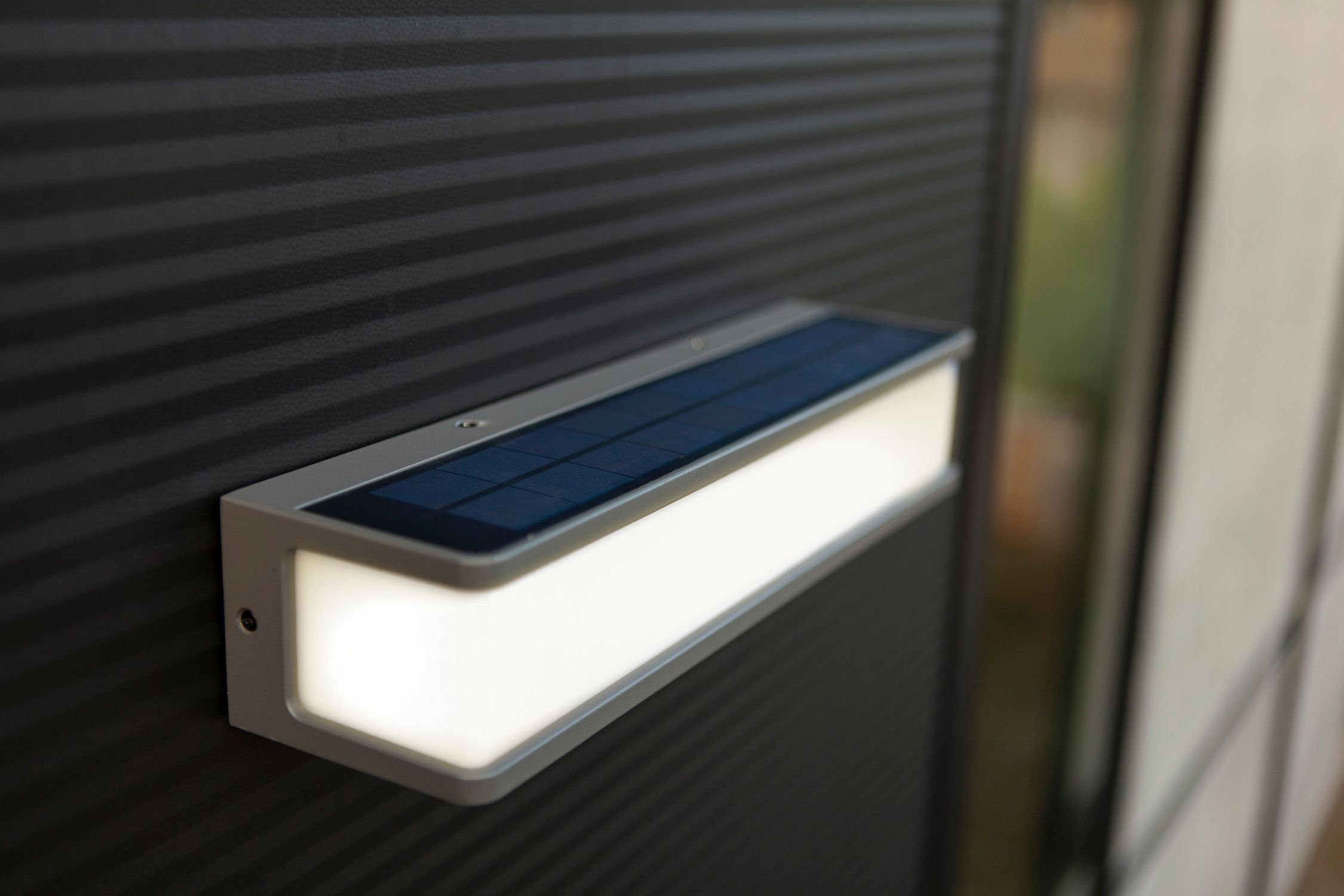 Terrasse fest Hof Außenleuchte ELIOU, LED Neutralweiß, integriert, Wand LED Bewegungssensor Weiß Anthrazit Außen-Wandleuchte 4000 Licht-Erlebnisse