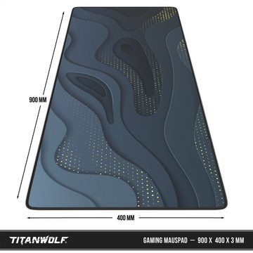 Titanwolf Gaming Mauspad XXL Speed Mousepad 900 x 400 x 3 mm, Schreibtischauflage, abwaschbar, rutschfeste Rückseite, Geschwindigkeit & Präzision, Abstract Lines 1