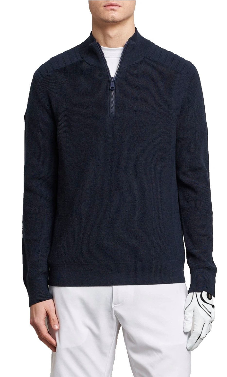 Polo Ralph Lauren Sweatshirt RLX Merino Wool Quarter-Zip Sweater Пуловеры Golf Пуловеры Navy Strukturierte Schulterpartie, Reißverschluss mit geripptem Stehkragen