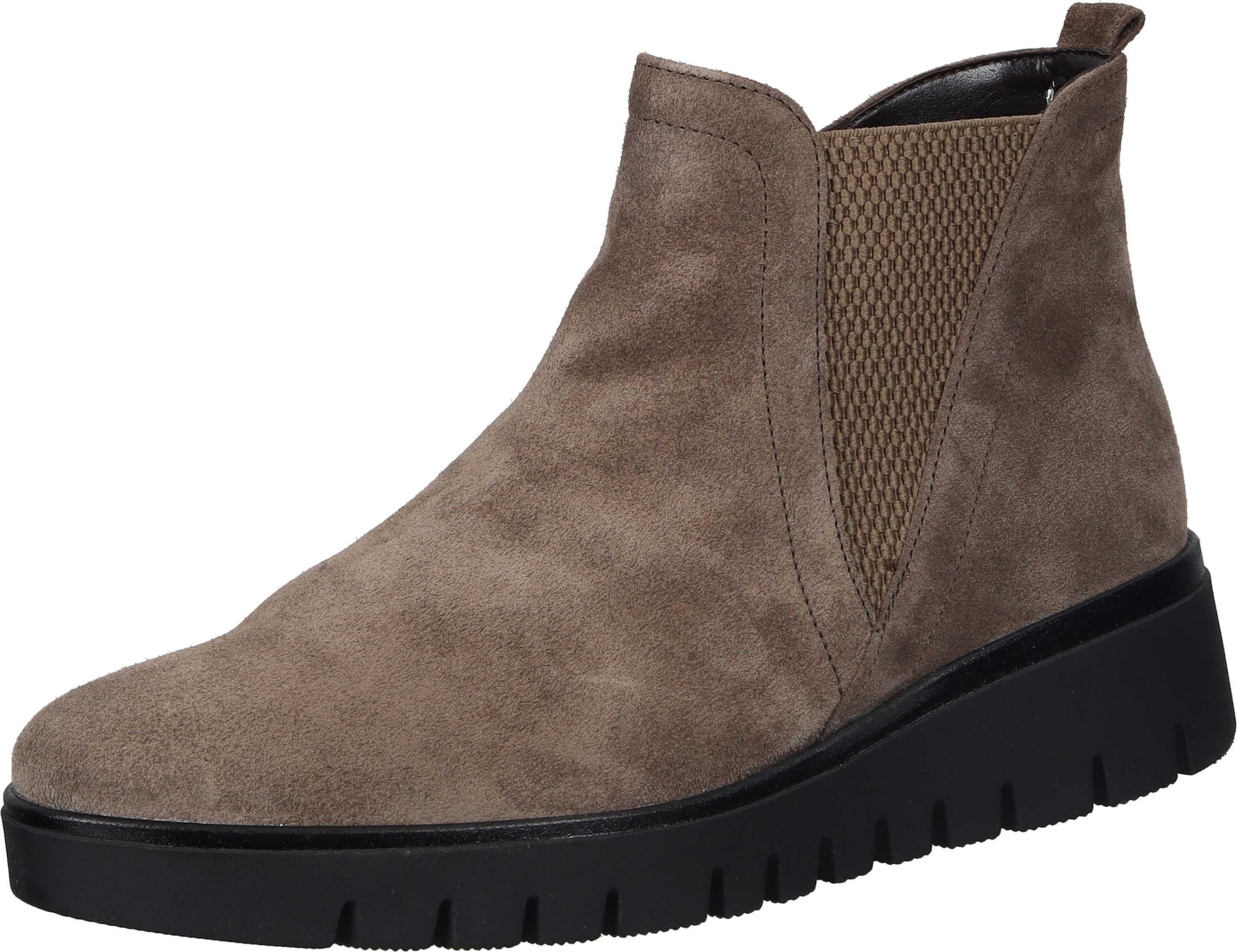 Gabor Stiefeletten Stiefelette aus Veloursleder Braun | Chelsea-Boots