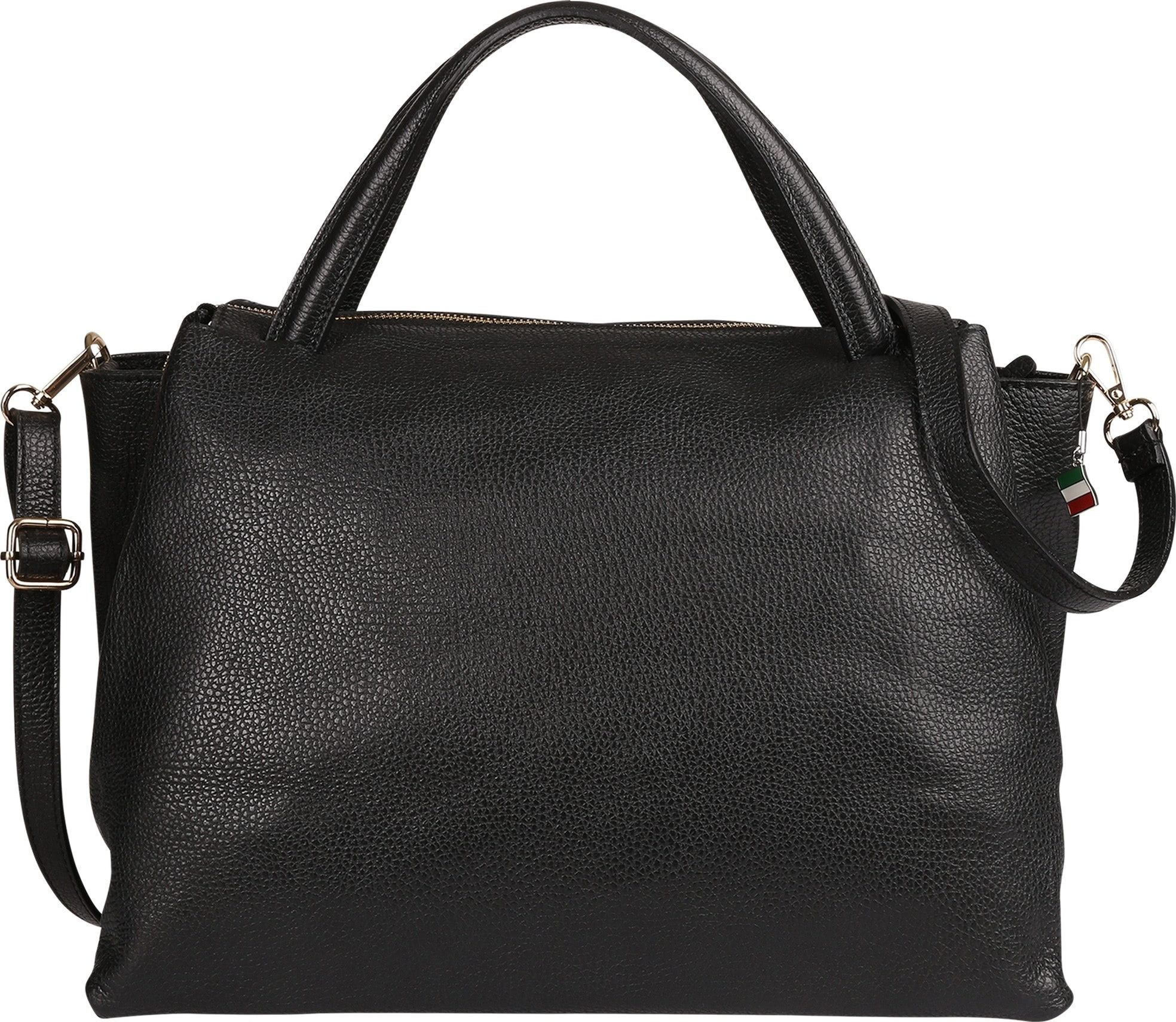 FLORENCE Handtasche Florence Damen Handtasche Leder Tasche (Handtasche), Damen Handtasche Leder, schwarz ca. 36cm x 25cm hoch