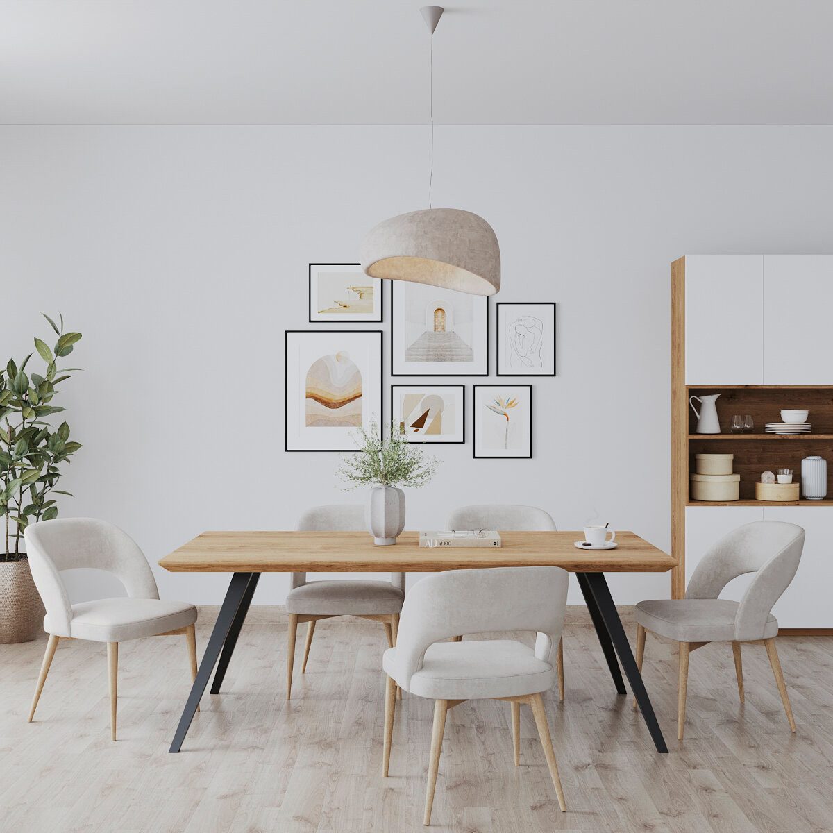 Rellgo Esstisch Kati, widerstandsfäiger Küchentisch, eleganter Wohnzimmertisch, handgefertigter Eichenholztisch 160 x 90 cm