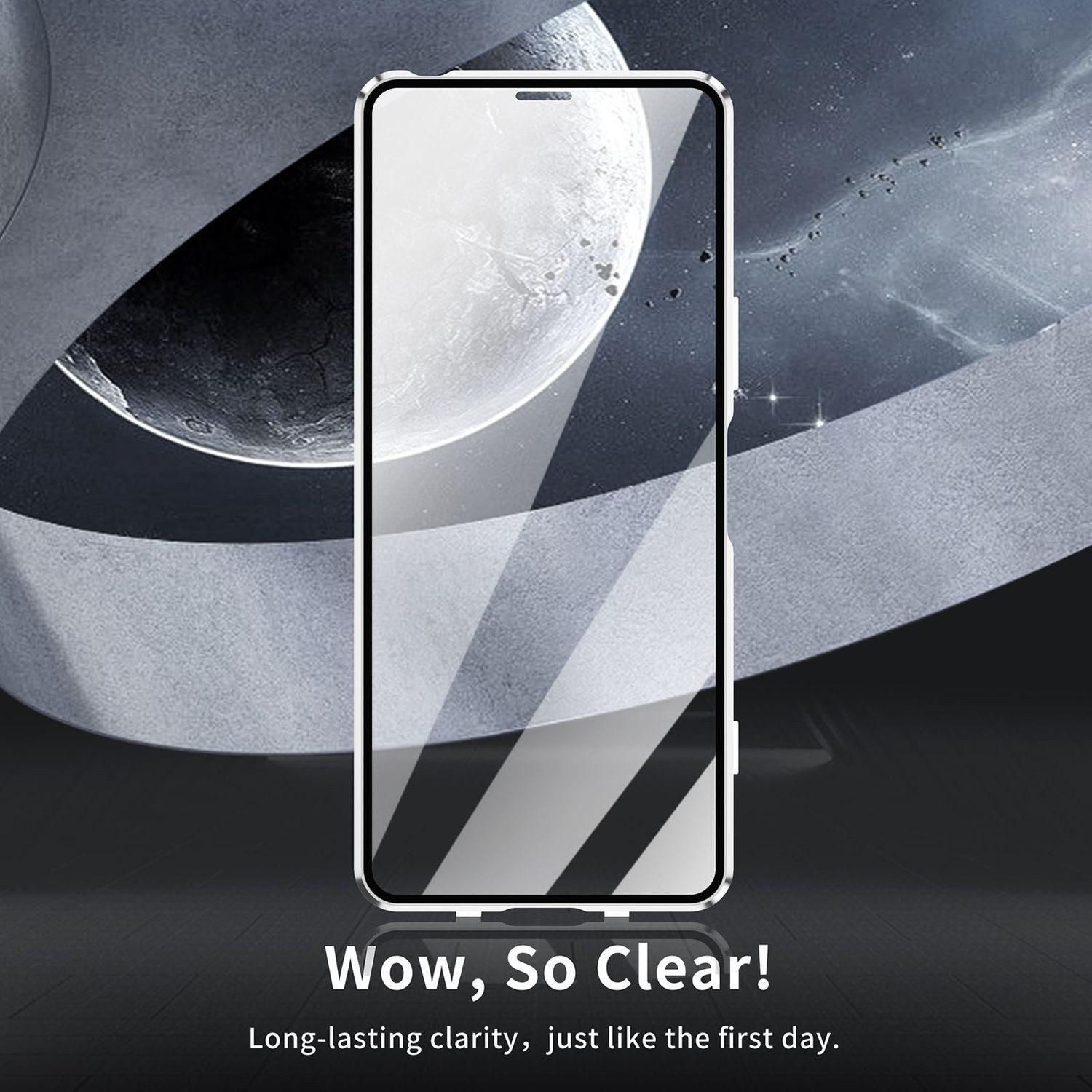 Wigento Handyhülle Für Sony Xperia 1 V Beidseitiger 360 Grad Magnet Glas Hülle Bumper