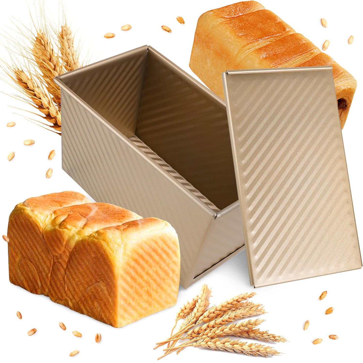 FOUORTUNATE-BEE Brotbackform Antihaft-Brotbackform mit Deckel – Ideal für Toast und Kuchen, Praktische Toast- und Kuchenform für gleichmäßiges Backen zu Hause