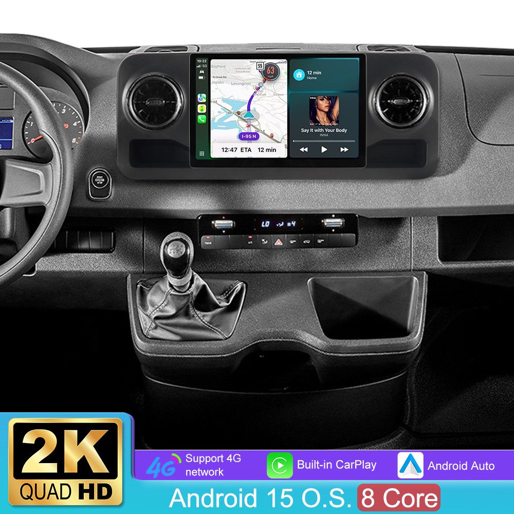 A-Sure 13”Android 15 4+64G GPS Navi Für Mercedes Benz Sprinter W907 2018-2023 Autoradio (Digitalradio (DAB), FM, AM)