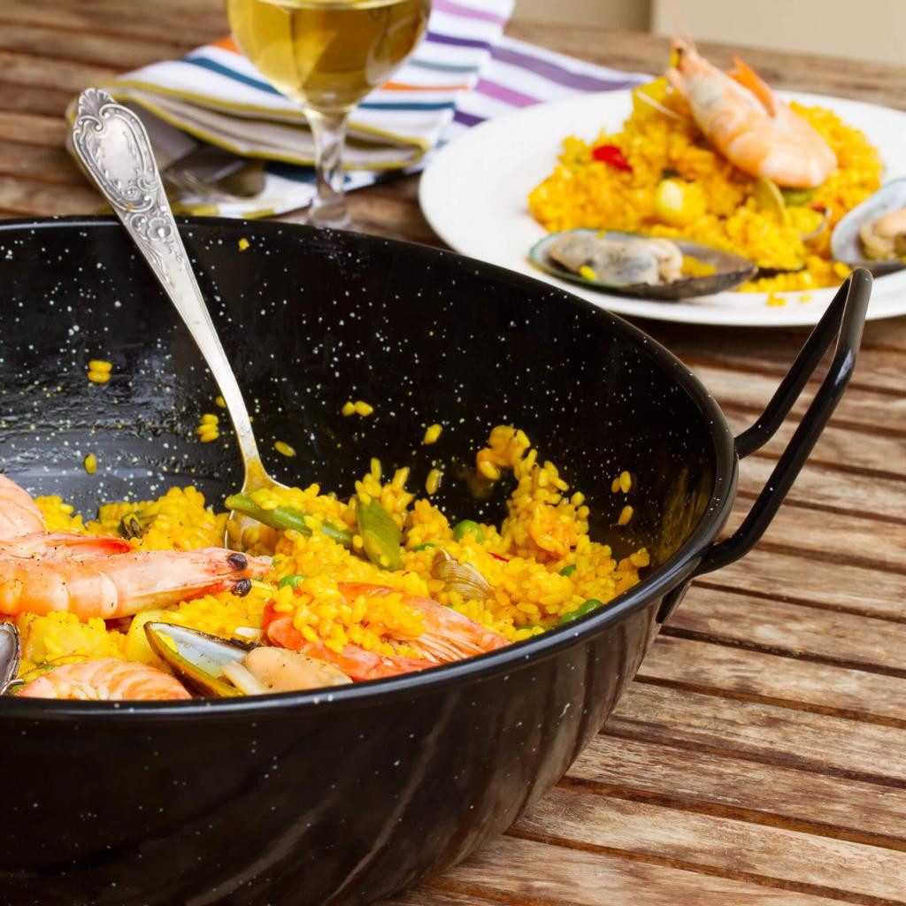 Paella World International Serviertopf Leichter emaillierter Topf Ø 14 cm mit 2 Griffen, Emailierte Beschichtung