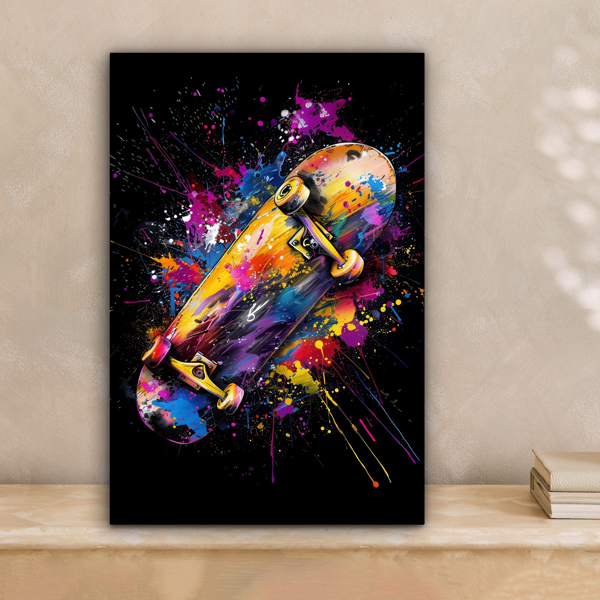 OneMillionCanvasses® Leinwandbild Graffiti - Sport - Skateboard - Skaten, Fotodruck (1 St), Wandbild, Deko Schlafzimmer Wohnzimmer Flur 20x20 cm – Bild 2 von 5