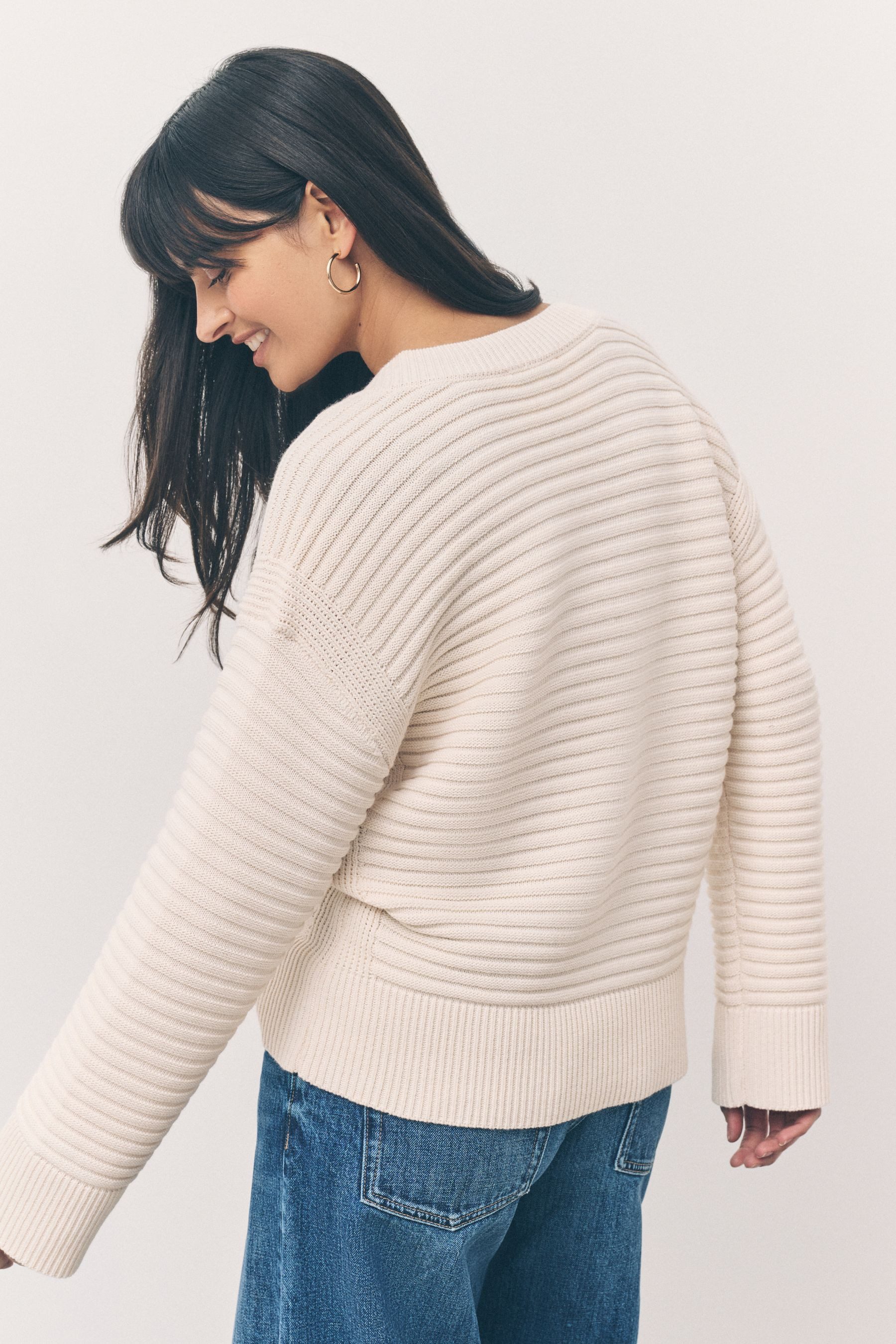 Next V-Ausschnitt-Pullover Ripp-Oberteil mit V-Ausschnitt (1-tlg) günstig online kaufen