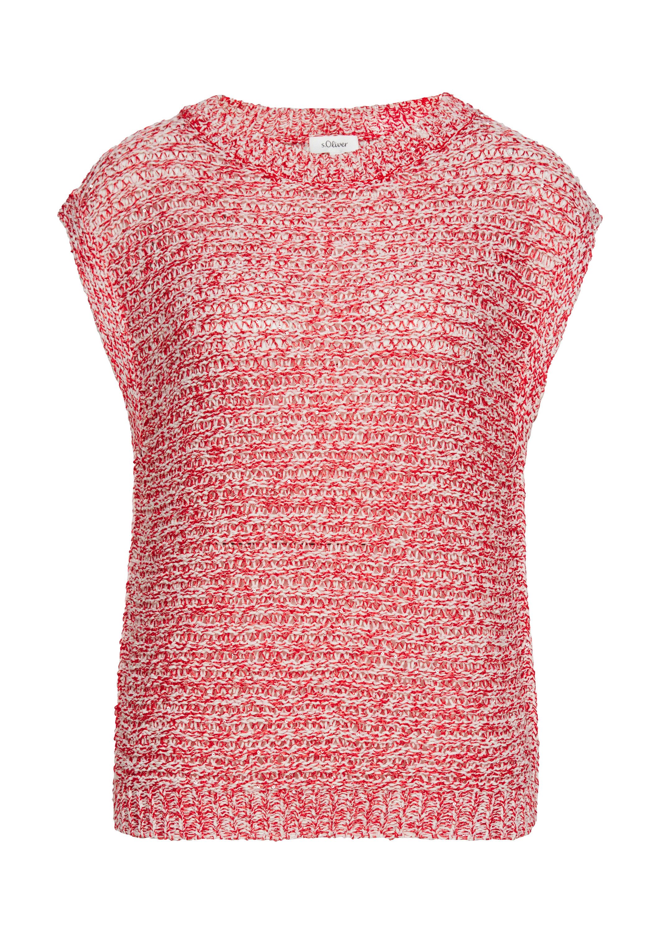 s.Oliver Kurzarmpullover Strickpullover Relaxed-Fit-Pullunder aus Ajourstri günstig online kaufen