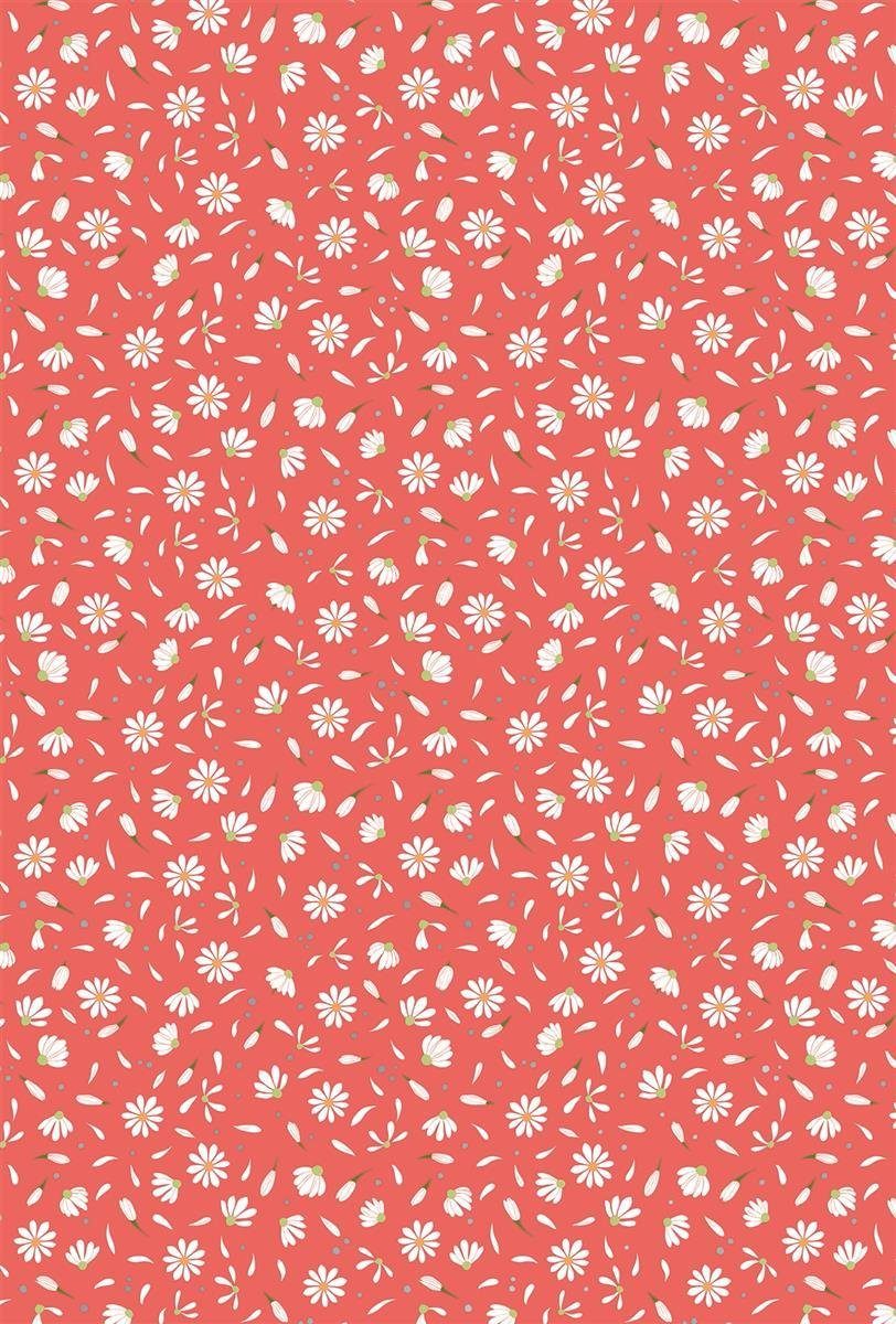 Heyda Designpapier Motivkarton "Daisy" A4 (21 x 31 cm inkl. Codierleiste) rot