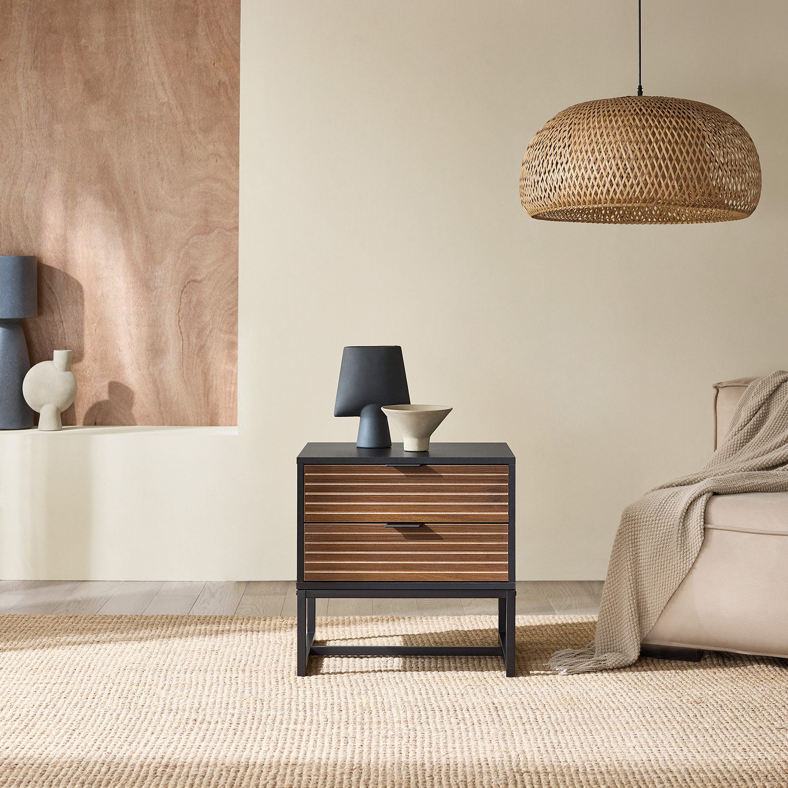 SoBuy Nachttisch FBT156, Nachtschrank mit 2 Schubladen Sofatisch Beistellti günstig online kaufen