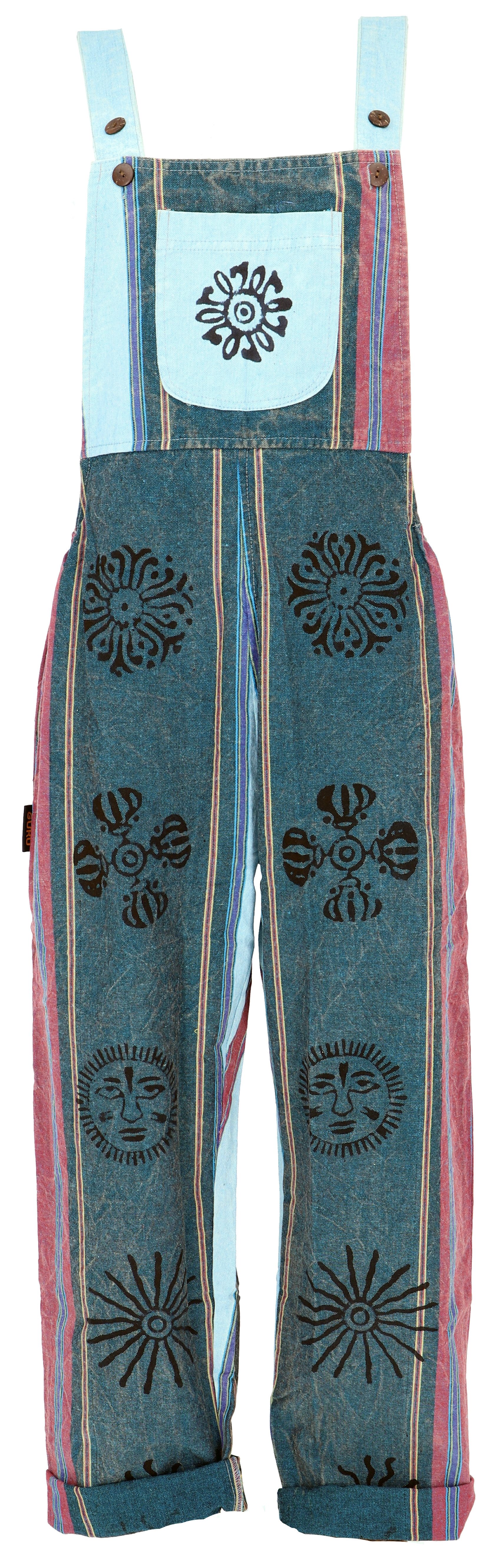 Guru-Shop Relaxhose Latzhose, Ethno Style Boho oversize Einteiler,.. alternative Bekleidung