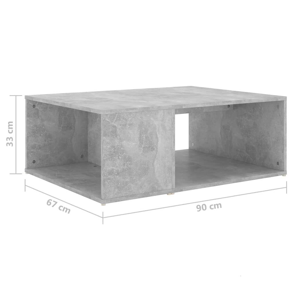 vidaXL Couchtisch Couchtisch 90x67x33 Betongrau Betongrau (1-St) Betongrau | cm Holzwerkstoff