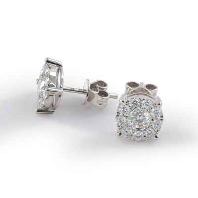 Stella-Jewellery Paar Ohrstecker 750er Gold Ohrstecker mit Diamanten zus. 0,21ct. (Diamantohrstecker), Diamanten Solitaire Ohrringe Brilliant 18K