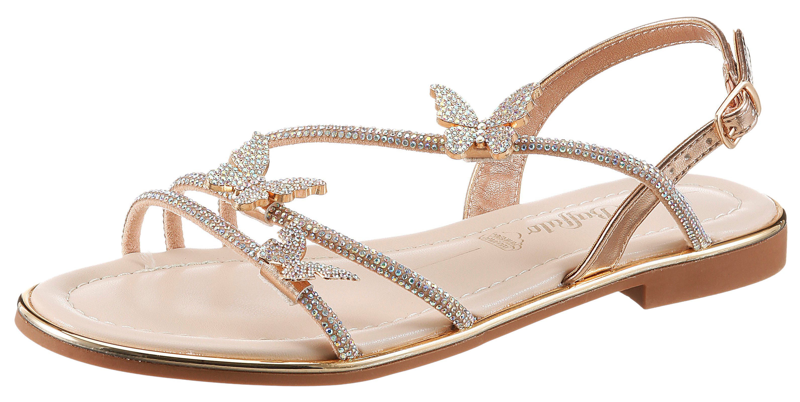 Buffalo Riemchensandale Sommerschuh, Zehentrenner mit Glitzerdetails