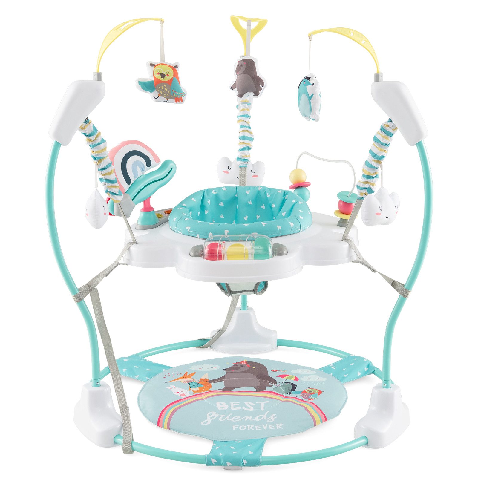 KOMFOTTEU Türhopser, 3 in 1 Baby Jumperoo, Spring- und Spielcenter