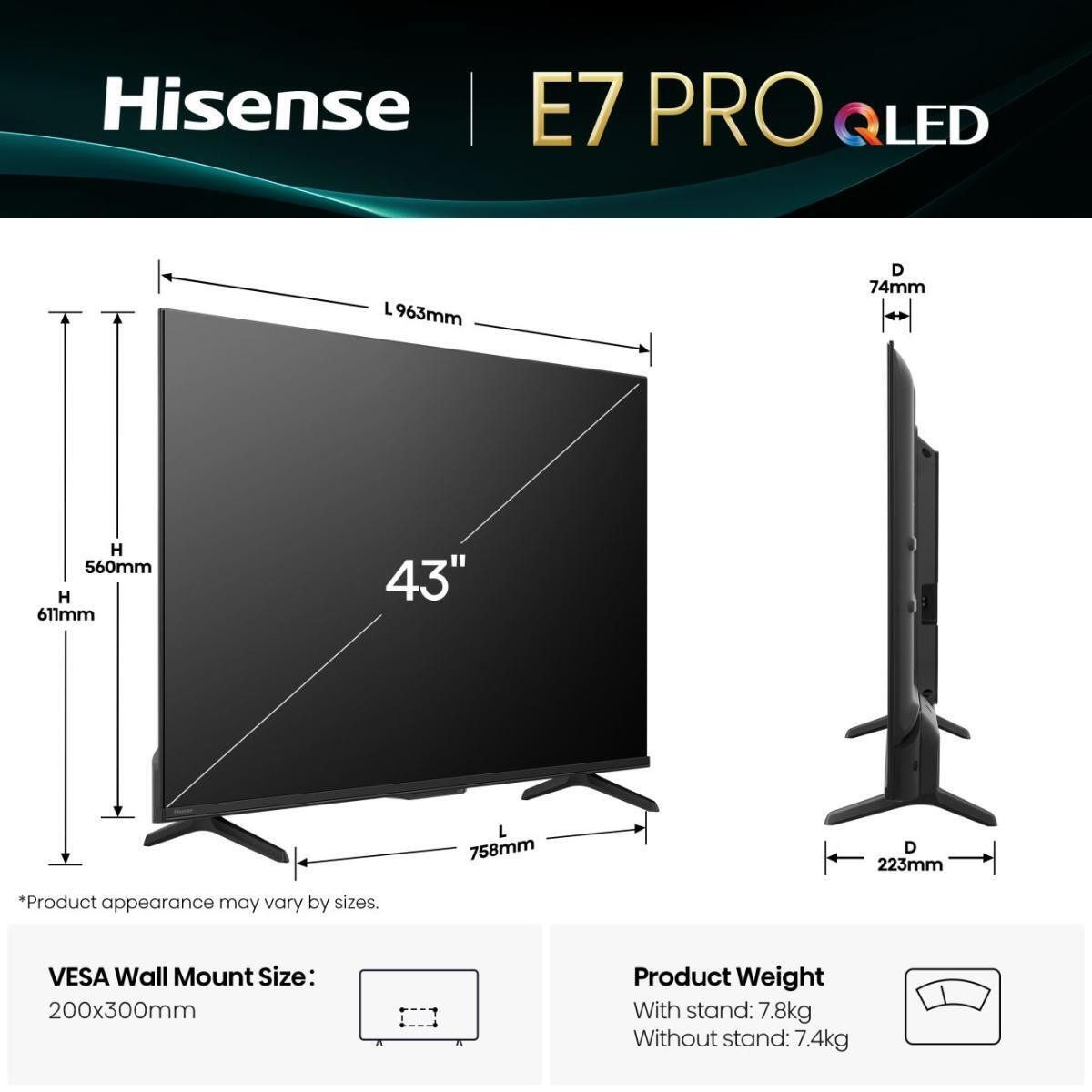Hisense 43E77Q PRO LED-Fernseher