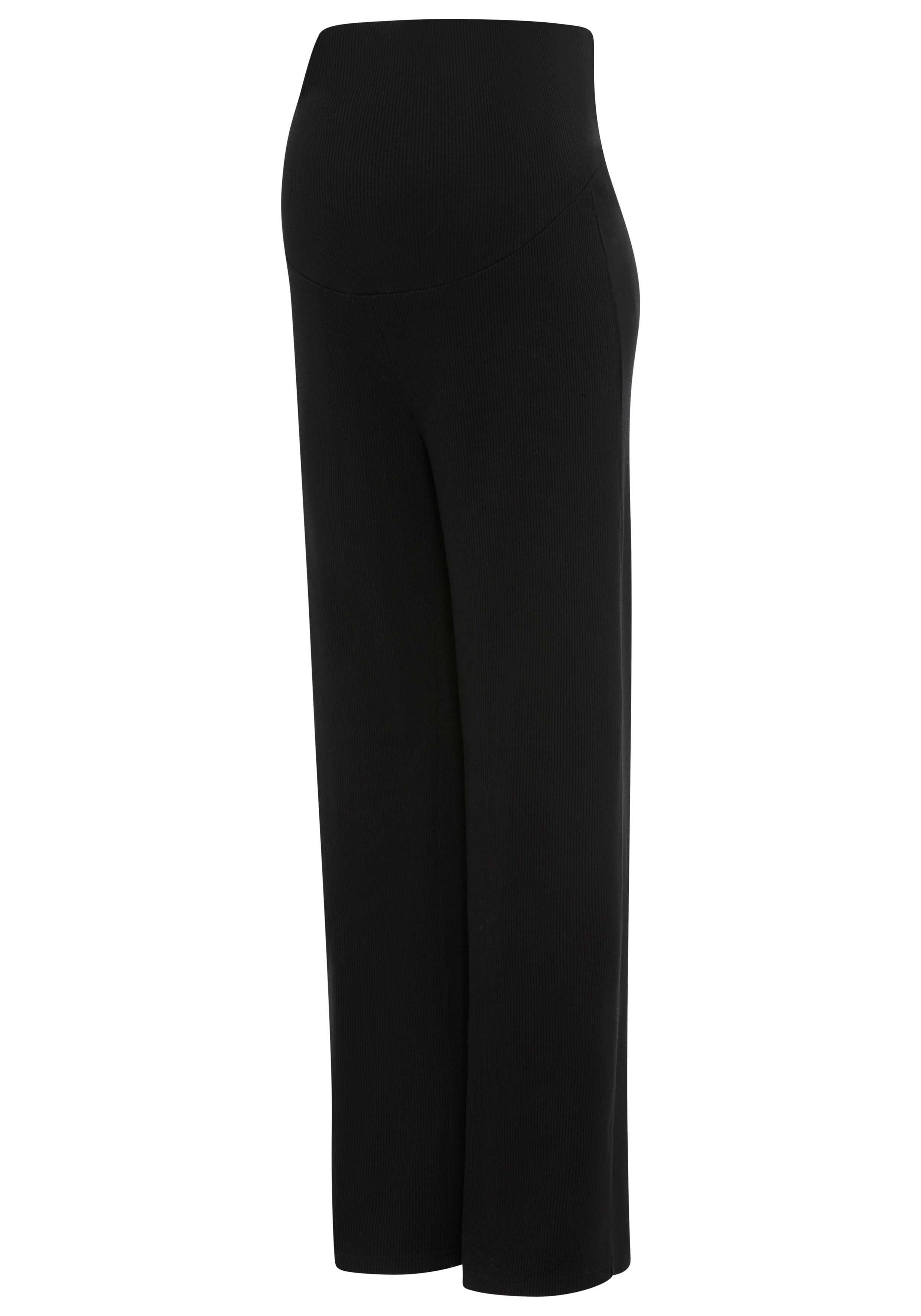 Neun Monate Umstandshose Weite Jerseyhose für Schwangerschaft & Stillzeit, elastische Rippware Umstands-Hose aus Rippware mit weitem Bein – Bild 5 von 5