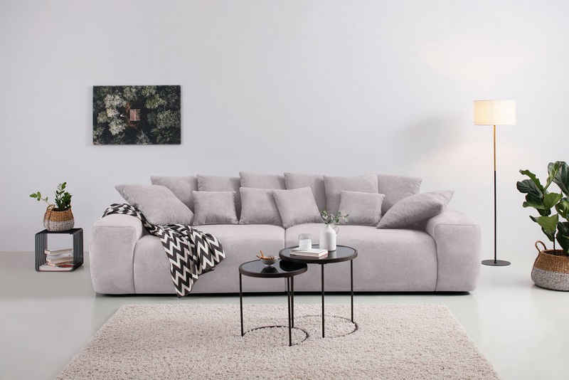 Home affaire Big-Sofa Glamour, Boxspringfederung, Breite 302 cm, Lounge Sofa mit vielen losen Kissen