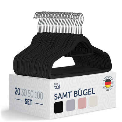 Blumtal Kleiderbügel Rutschfest - Samtoptik - Platzsparend, (20-tlg), Premium inkl. Krawattenhalter, 360° drehbar, Anti-Rutsch Bügel