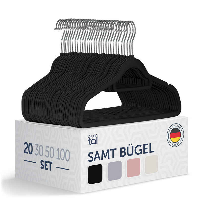 Blumtal Автовешалки Rutschfeste Samtoptik - Platzsparende, (20-tlg), Premium inkl. Krawattenhalter, 360° drehbar, Anti-Rutsch Bügel